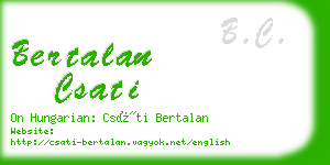 bertalan csati business card